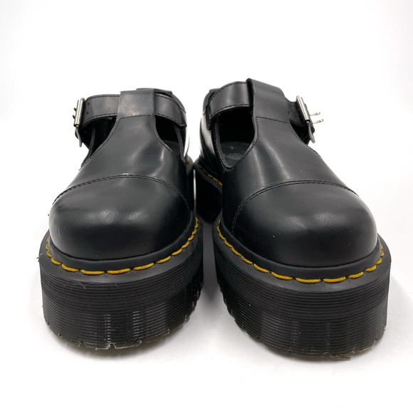 SOLD-NEW Dr Martens Bethan Black Platform Mary Jane Leather Shoes Women's Sz 6 - Picture 6 of 9